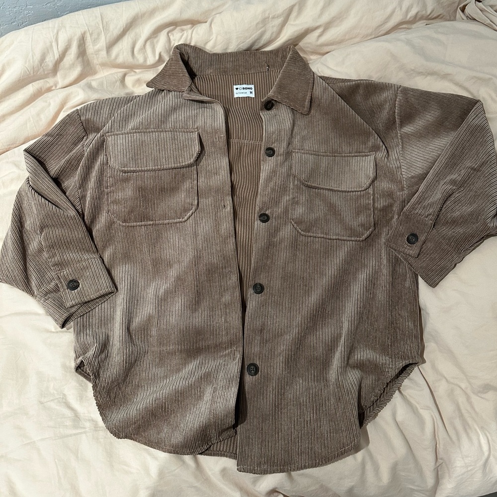 Brown Corduroy Oversized Shacket